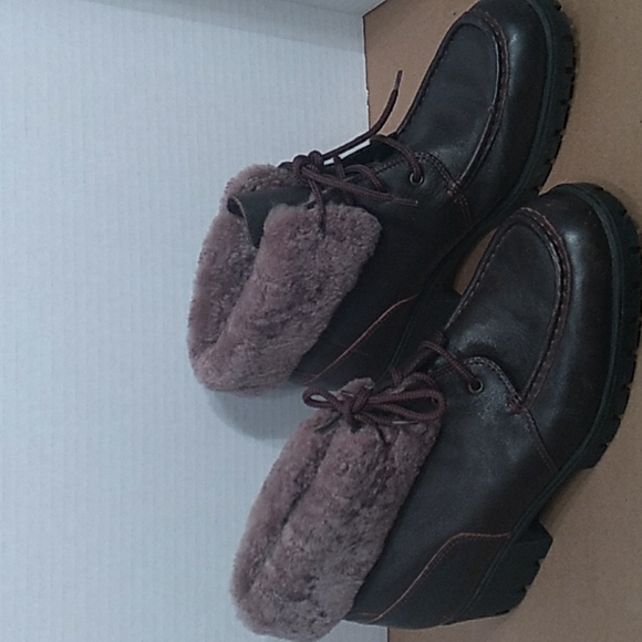ANKLE BOOTS CLARKS LEATHER  FAUX FUR - Picture 3 of 8